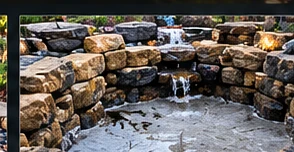 Natural stone pond structure